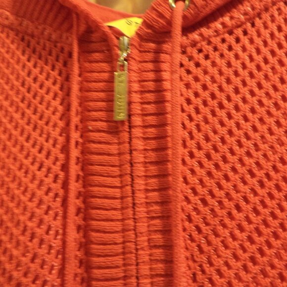 St. John Zip Hooded Jacket with Tank~Red See-thru, Long sleeves, Full Zip Size:M - Picture 2 of 15